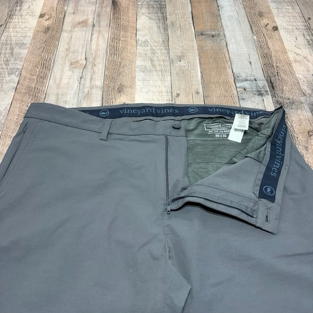 Vineyard Vines On The Go Pants Mens 40x30* Gray Performance Stretch Golf Classic
